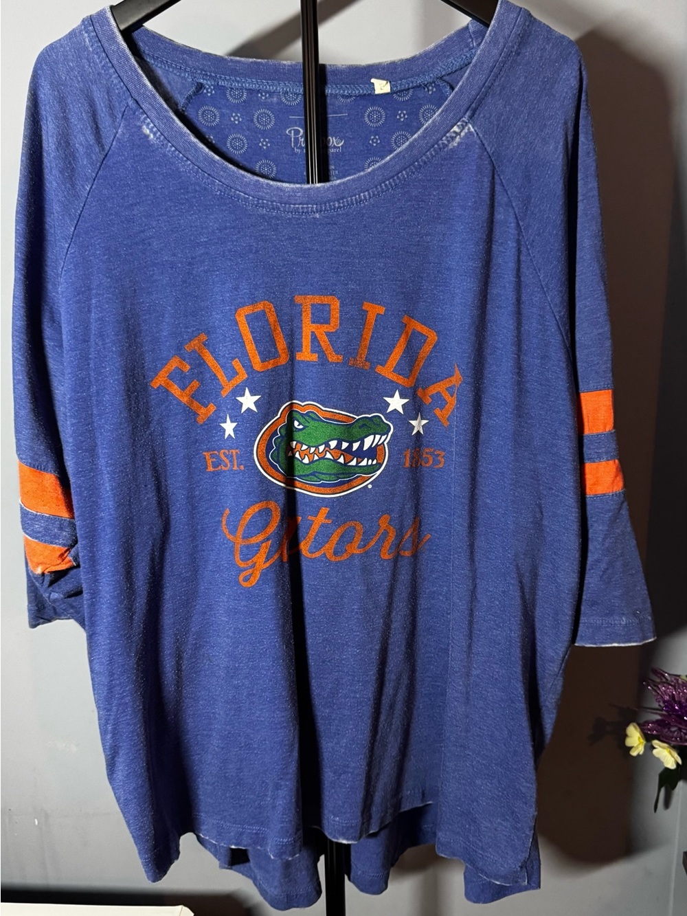 Pressbox Florida Gators Oversized 3/4 Sleeve Shirt 3X Blue Orange